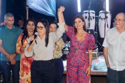 Abigail participa de inaugurações de escola, quadra poliesportiva e praça em Fernando Falcão