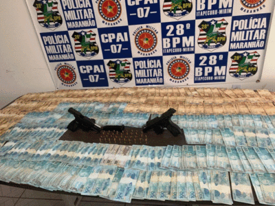 Policia Militar prende quadrilha em Bacabeira após roubar R$ 60 mil de empresário na porta do Bradesco de Vargem Grande/MA