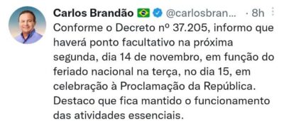 Governo e Prefeitura promovem feriadão prolongado