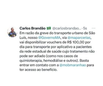 Brandão confirma voucher para pacientes de tratamento de saúde contínuo e já explicou como será aplicado o projeto