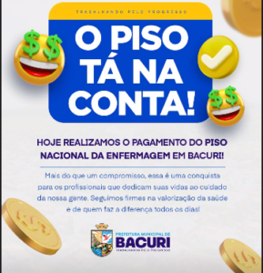 Prefeito de Bacuri garante pagamento do Piso Nacional da Enfermagem aos profissionais da saúde