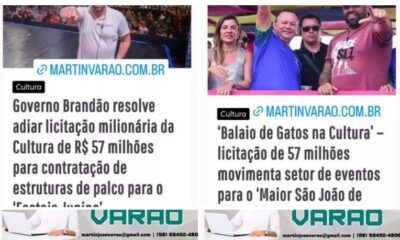 Governo Brandão suspende ‘Pregão da Cultura’, agora em definitivo…