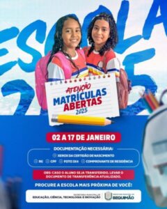 Prefeitura de Bequimão abre matrículas para o ano letivo de 2025 na Rede Municipal de Ensino