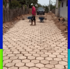 Serviço de pavimentação com bloquetes a todo vapor em Palmeirândia