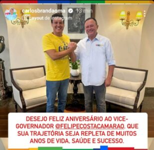 A mensagem de aniversário de Brandão a Camarão…
