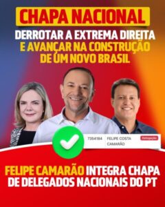 Felipe Camarão avança no cenário nacional do PT e reforça viabilidade para 2026