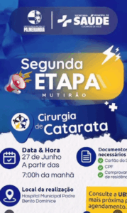 Palmeirândia realiza a segunda etapa do mutirão de cirurgia de catarata nesta sexta (27)