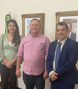 Os prefeitos de Santa Rita e Bacabeira: Hilton e Fernanda Gonçalo discutem projetos com Brandão
