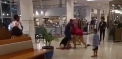 Barraco no Shopping- Mulher flagra marido com suposta amante e mete a porrada