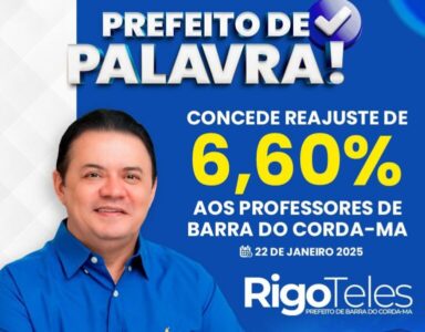 Rigo Teles concede reajuste de 6,6% aos professores, acima do índice federal