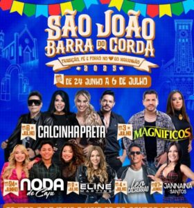 Calcinha Preta, Magníficos e Noda de Cajú vão agitar o São João de Barra do Corda