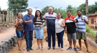 Deputado Hildo Rocha vistoria obra de pavimentação em Presidente Juscelino