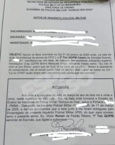 Transtornos mentais e descontrole emocional: Tenente da PM mata capitão dentro de academia militar em São Luís