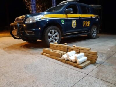 PRF apreende 240 tabletes de pasta base de cocaína e mais de R$ 150 mil na BR-135, em São Luís