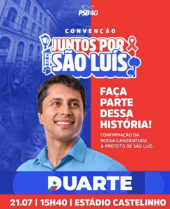 Com 12 partidos, Duarte realiza convenção no domingo…