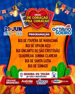 Octávio Soeiro anuncia “Arraial de Coração pra Coração”, no Jardim São Cristóvão, neste sábado (21)