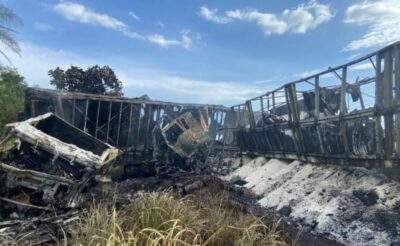 Carreteiros morrem carbonizados após colisão frontal no interior do Maranhão