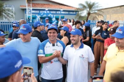 Ministro André Fufuca em evento com o prefeito Fernando Pessoa anunciou construção de Centro Esportivo Comunitário em Tuntum