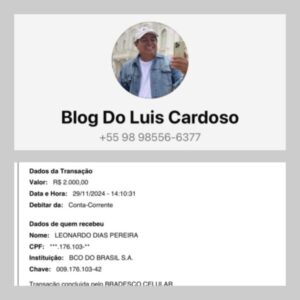 Golpista usa nome do Blog do Luís Cardoso para arrecadar dinheiro