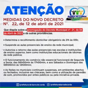 12 de Abril: Prefeito Rigo Teles assina novo Decreto para conter avanço do coronavírus em Barra do Corda