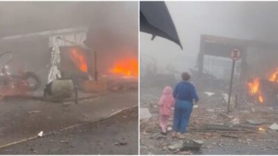 URGENTE! Avião cai e explode em cima de casa e pousada cheia de turistas em Gramado, Rio Grande do Sul