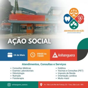Faculdade Anhanguera promove ação social gratuita para a comunidade, neste sábado, em São Luís