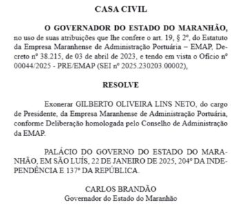 Gilberto Lins é exonerado da presidência da Emap