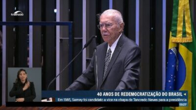 Assista ao discurso de Sarney, durante homenagem no Senado Federal