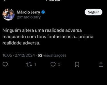 Jerry acusa o golpe após pesquisa apontar popularidade de Brandão