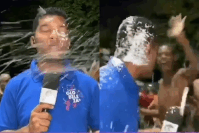 Repórter da TV Globo leva espuma no rosto e é roubado ao vivo no RJ