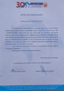 Prefeitura de Barrerinhas não cumpre acordo e educadores paralisam atividades