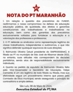 PT analisa internamente pedido de expulsão do presidente do Sinproesemma…