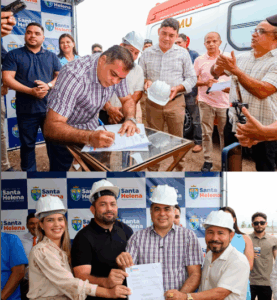Base do SAMU e Areinha Esportiva, prefeito Joãozinho Pavão assina ordens de serviços para avanços significativos em Santa Helena