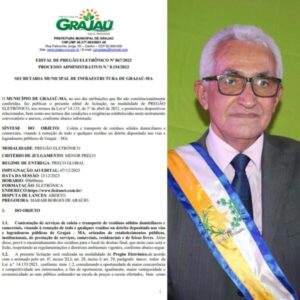 Grajaú: Gestão de Mercial Lima lança licitação com estimativa de gastos de quase R$ 8 milhões para limpeza urbana