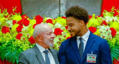 Jogador maranhense Rafaelson participa de evento com Lula no Vietnã