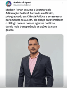 Madson Renan será o novo Secretário de Articulação Política de Pinheiro