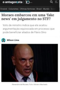 Imprensa nacional diz que Alexandre de Moraes caiu em fake news no julgamento da Assembleia do MA