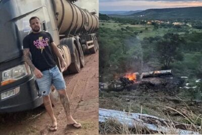 Corpo de motorista carbonizado em tombamento de caminhão é identificado