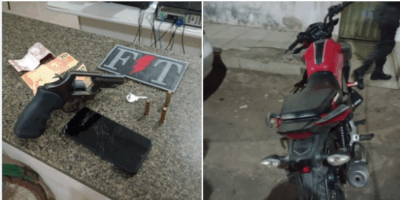 Policia Militar de Itapecuru efetua prisão em flagrante de um homem por porte ilegal de arma de fogo na noite.