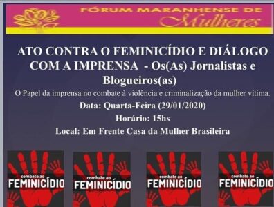 Fórum Maranhense de Mulheres realiza amanhã (29), ato público na Casa da Mulher