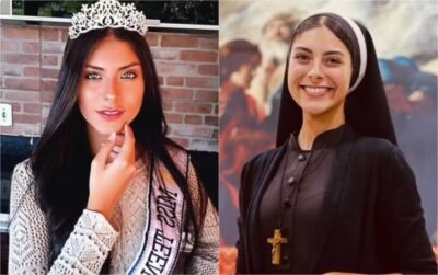 Ex-miss que virou freira viraliza ao vender terços em bar de Goiânia
