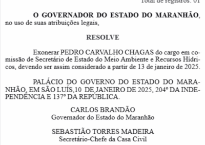 Brandão efetiva mudanças no primeiro escalão: Pedro Chagas deixa pasta de Meio Ambiente