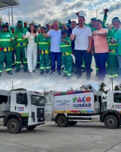 Fred Campos inicia o programa Cidade Limpa em Paço do Lumiar com 30 novos equipamentos incluindo caminhões compactadores de lixo