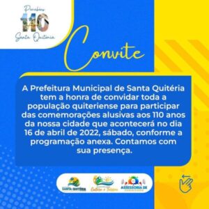 Santa Quitéria: A Prefeita Sâmia Moreira convida toda a população para o aniversário da cidade