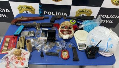 Homem é preso em flagrante com arsenal de armas de fogo e drogas em Santa Inês