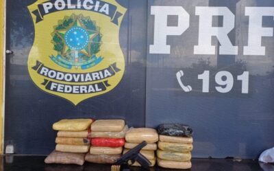 Casal é flagrado pela PRF com 19 tabletes de maconha, na BR-135
