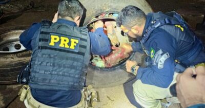 PRF apreende mais de 188 kg de drogas escondida em pneus de caminhão