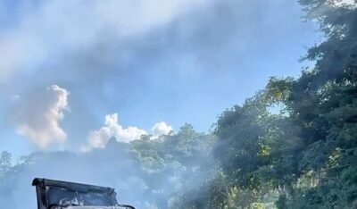 Incêndio na BR-222 deixa carreta completamente carbornizada