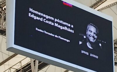 Edgard Magalhães, do Azeite e Sal, recebe homenagem durante Fla-Flu