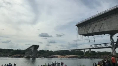 Governador Carlos Brandão e ministro dos Transportes vistoriam ponte que desabou em Estreito